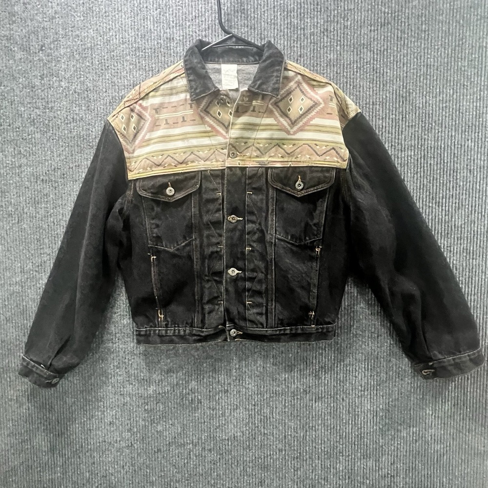 Vintage Naf Naf Women's Midwest Themed Designer Jean Jacket Size 0. Check Photos